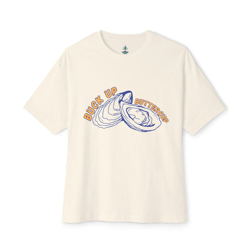 "Buck Up Buttercup" - Oyster Shell Graphic Tee
