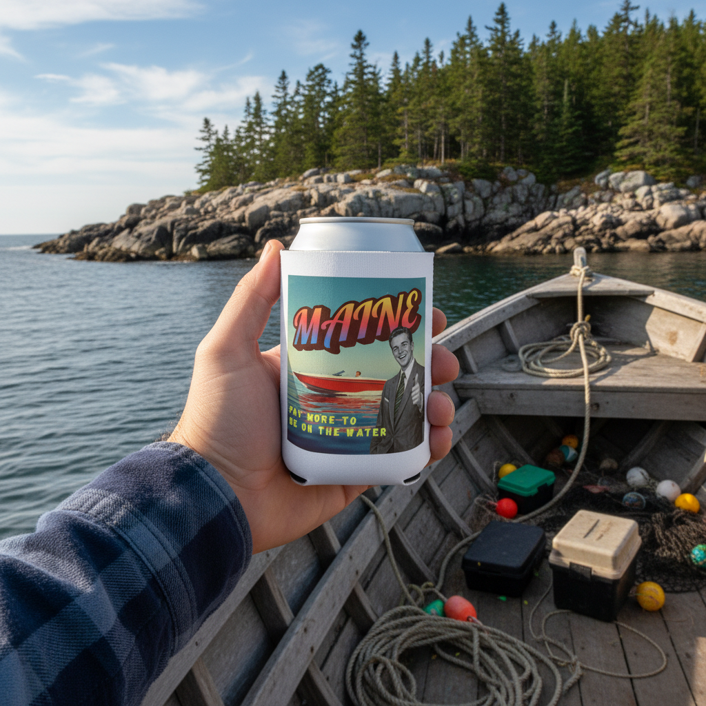 Maine - "Pay More to Be on the Water" Koozie