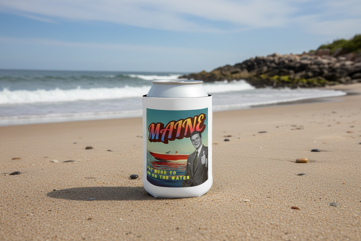 Maine - "Pay More to Be on the Water" Koozie